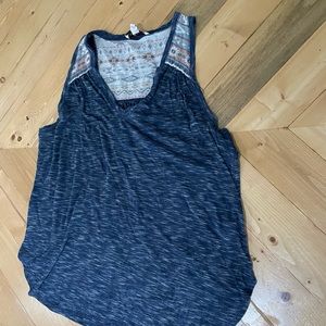 Knox Rose, XL, blue tank top with multi color back